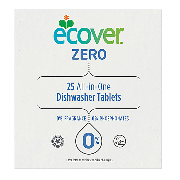 Таблетки для посудомоечной машины, Ecover Zero All in One, 25шт