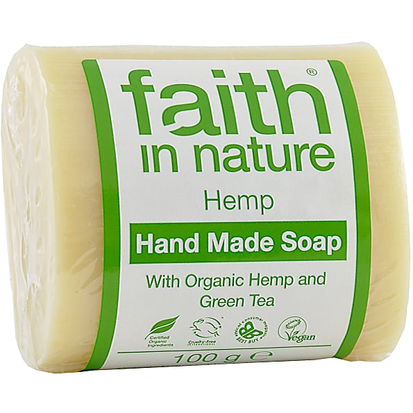 Увлажняющее мыло ручной работы с маслом семян Конопли, faith in nature 100г