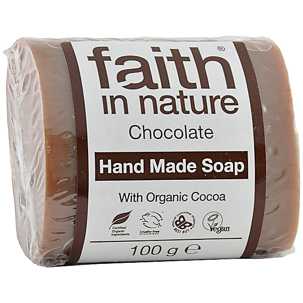 Омолаживающее мыло ручной работы с маслом Шоколадного дерева (Какао), faith in nature 100г